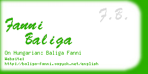 fanni baliga business card